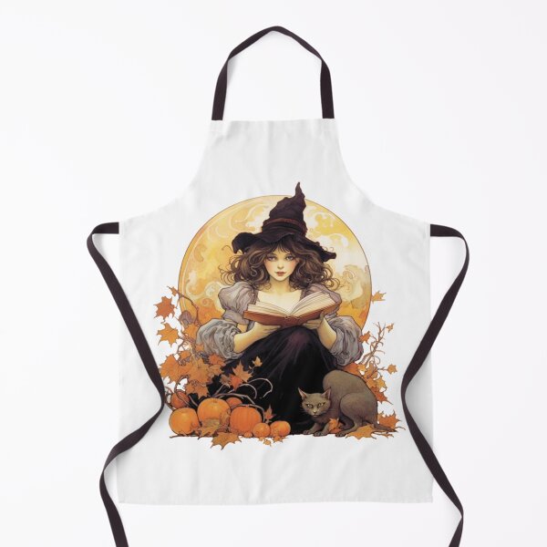 Item preview, Vintage witch reading a book with cat designed and sold by CreativeDecorCo.