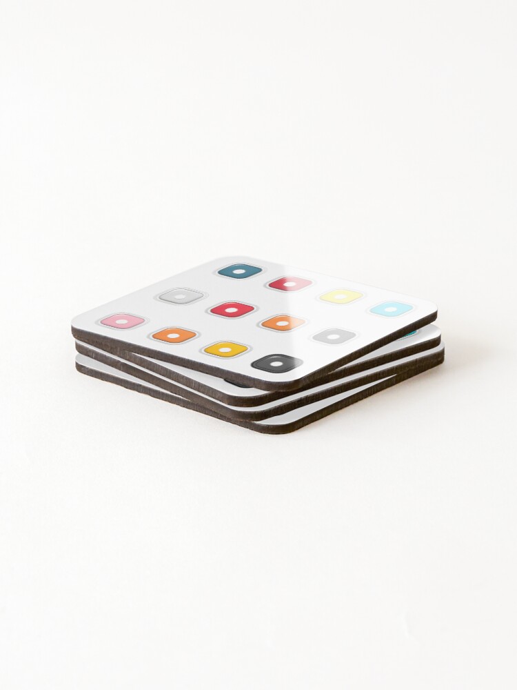 Thumbnail 4 of 5, Coasters (Set of 4), Colorful Button Collection designed and sold by alaa-mously.