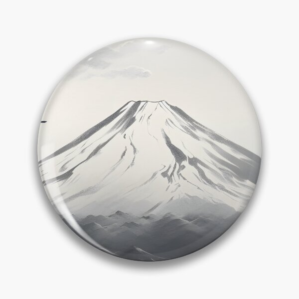 Item preview, Black And White Japanese Mount Fuji - Aesthetic Art designed and sold by RibbitFans101.