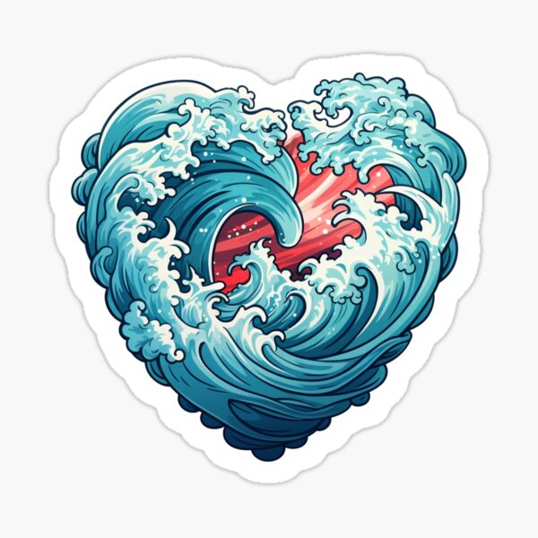 Wavy Heart Sticker