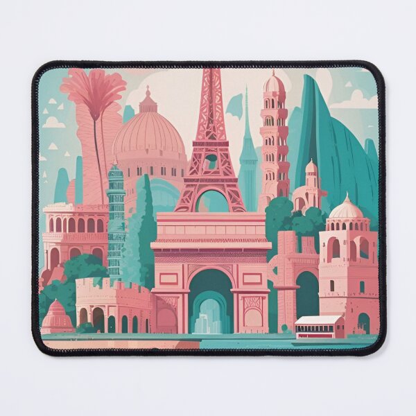Item preview, Colosseum Rome, Eiffel Tower Paris, Taj Mahal India, Leaning Tower of Pisa, Great Wall of China, Sydney Opera House designed and sold by WallAndArt.