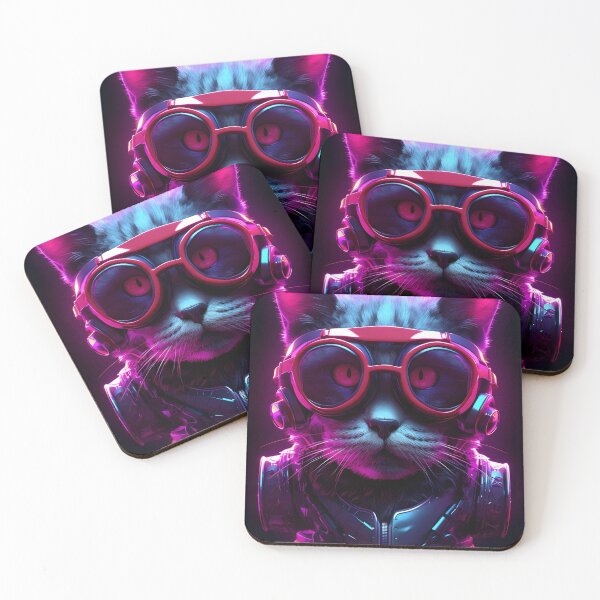 Item preview, Cyberpunk Android Cat - Futuristic Feline designed and sold by artofficially4.