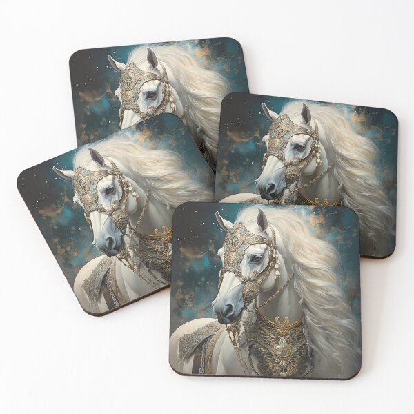 Item preview, White Horse with Golden Tack designed and sold by Elisabeth Lucas.