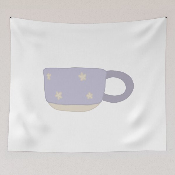 Item preview, Purple ceramic flower mug designed and sold by Happyclayco.