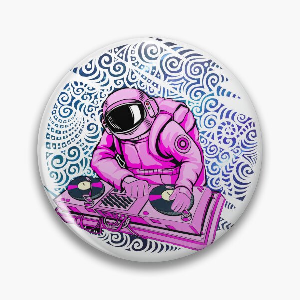 Artikelvorschau, Astronaut DJ, DJing im Weltraum, EDM cooles Grafik-T-Shirt entworfen und verkauft von DrawHandArt.