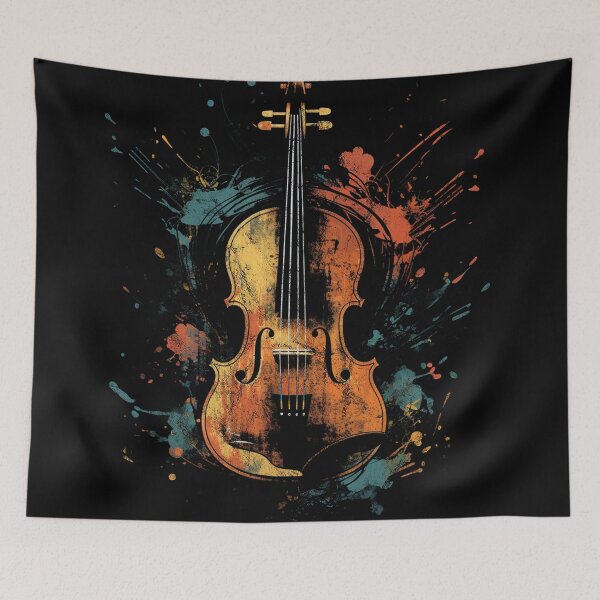 Item preview, A Cool Street Art Distressed Vintage Violin Black designed and sold by GVRDesign.