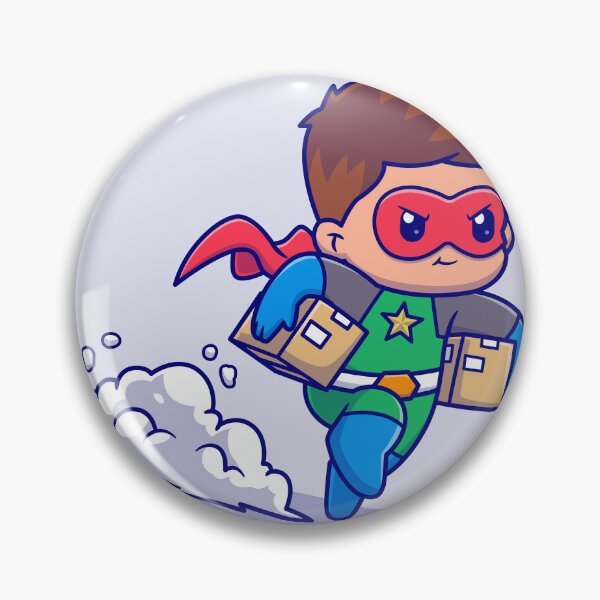 Item preview, Superhero Delivery - Cute Superhero with Package Cartoon Vector Illustration designed and sold by hjian8219.