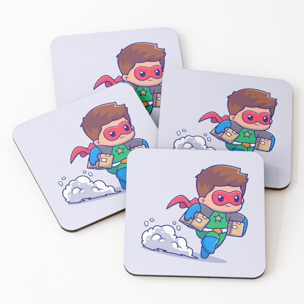 Item preview, Superhero Delivery - Cute Superhero with Package Cartoon Vector Illustration designed and sold by hjian8219.