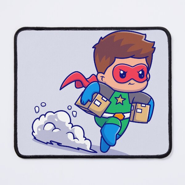Item preview, Superhero Delivery - Cute Superhero with Package Cartoon Vector Illustration designed and sold by hjian8219.