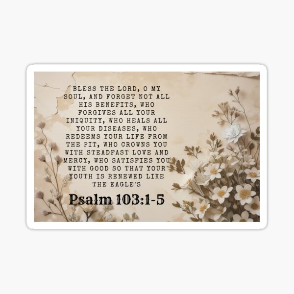  Psalm 103 1-8 Bless The Lord Bible Verse Posters for