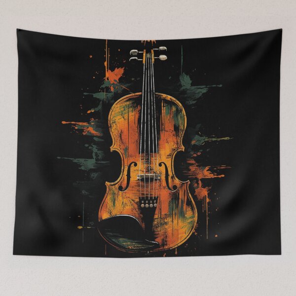 Item preview, A Cool Street Art Distressed Vintage Violin Black designed and sold by GVRDesign.
