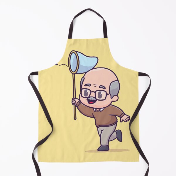 Item preview, Nostalgic Bliss: Grandfather Chasing Dragonflies - Cartoon Vector Illustration designed and sold by hjian8219.