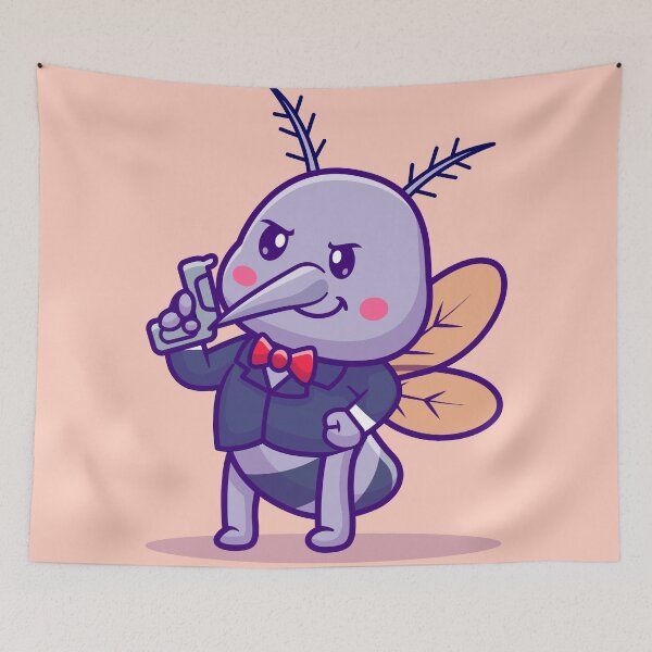 Item preview, Adorable Mosquito with a Water Gun - Cartoon Vector Illustration designed and sold by hjian8219.