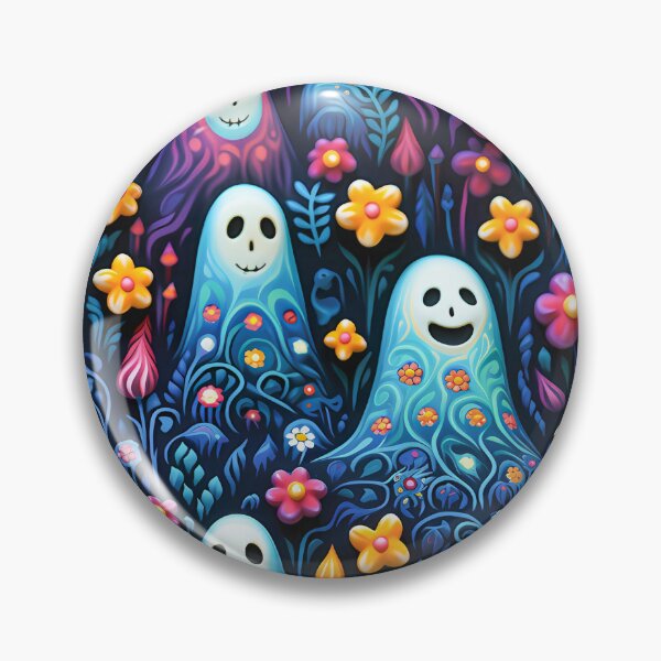 Item preview, Cute Ghost Floral Halloween Pattern designed and sold by TriarArt.