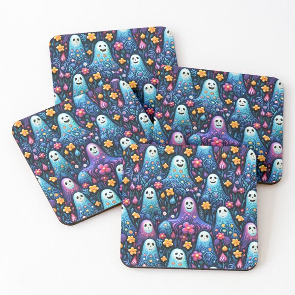 Item preview, Cute Ghost Floral Halloween Pattern designed and sold by TriarArt.