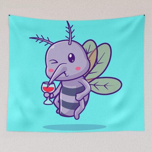 Item preview, Adorable Mosquito Drinking Blood - Cartoon Vector Illustration designed and sold by hjian8219.