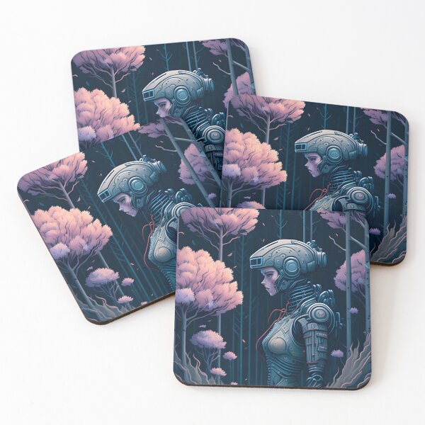 Item preview, Cyborg Girl in the Forest, AI Art designed and sold by avis-aesthetic.