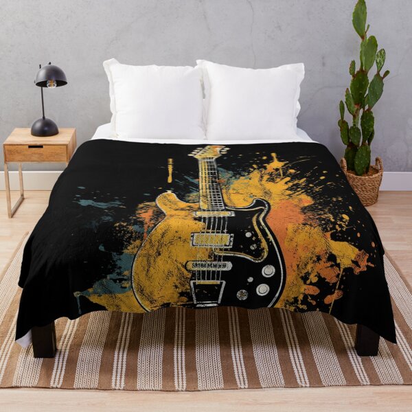 Item preview, A Yellow Electric Guitar Cool Graffiti Distressed Vintage  designed and sold by GVRDesign.