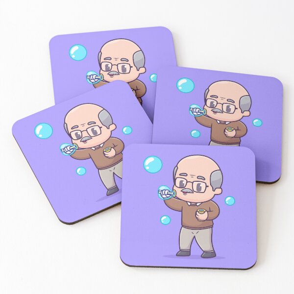 Item preview, Cherished Moments: Cute Grandfather Blowing Soap Bubbles - Cartoon Vector Illustration designed and sold by hjian8219.