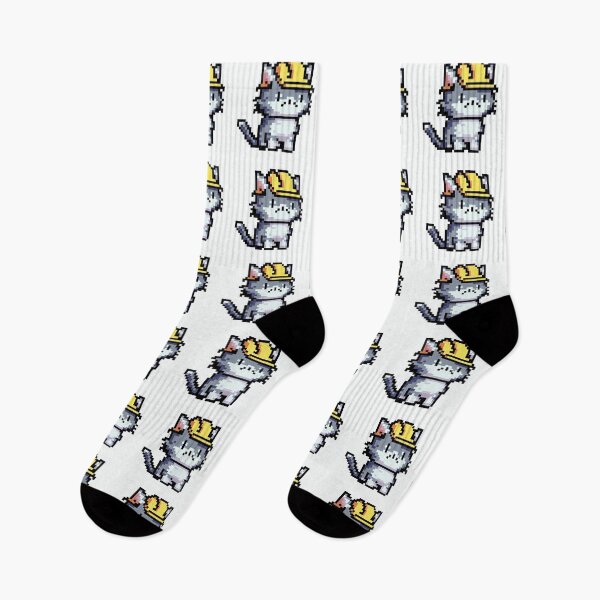 Item preview, Construction Worker Pixel Cat designed and sold by TheBurntPencil.