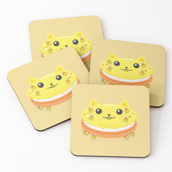 Item preview, Candy Corn Halloween Cute Kawaii Catarons Cat French Macarons Pastry Clipart designed and sold by sehana.