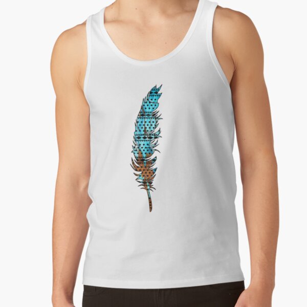 Feather: Aqua & Bronze Tank Top