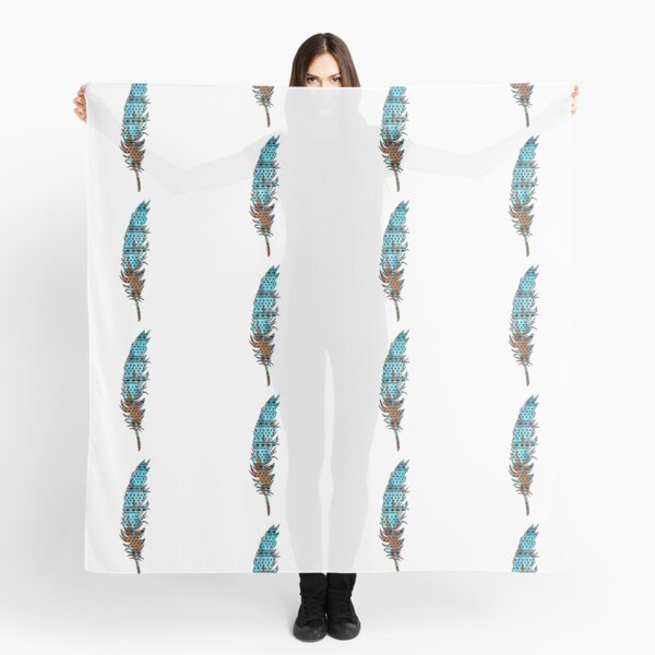 Feather: Aqua & Bronze Scarf
