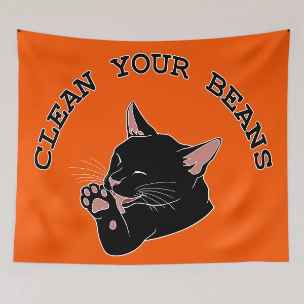 Item preview, Clean Your Beans Funny Black Cat designed and sold by Deborah Camp.