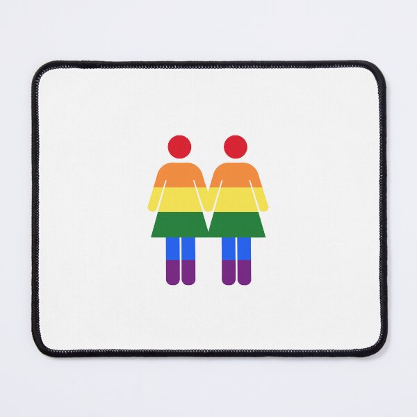 Item preview, gay pride flag lesbian woman couple or best friends bathroom sign designed and sold by saint-shores.