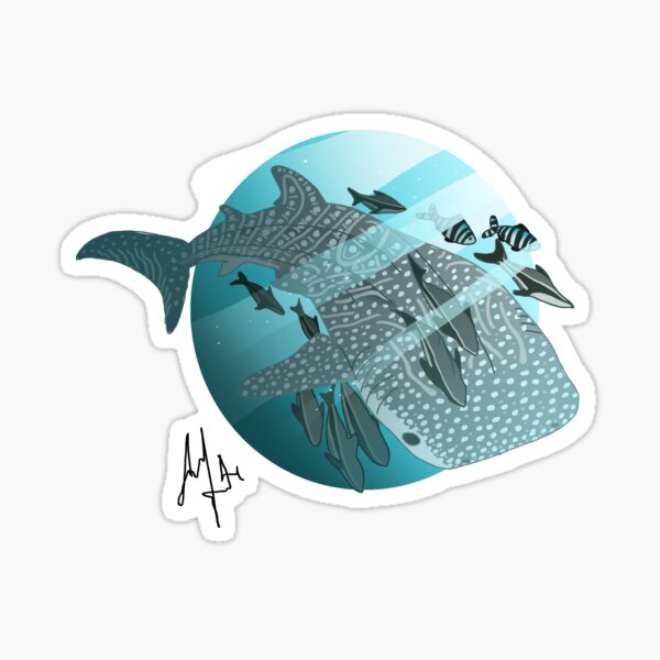 Vista previa del artículo con la obra «Impresión del tiburón ballena», diseñado y vendido por jswinford.
