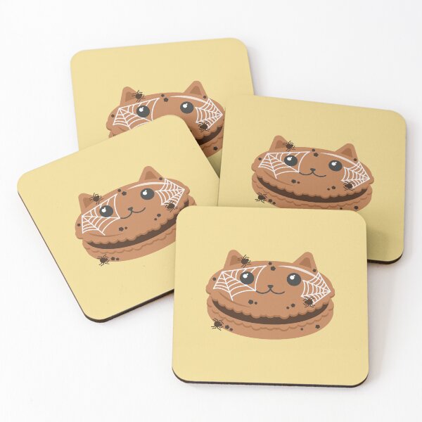 Item preview, Chocolate Chip Cookie Spiderweb Spider Halloween Cute Kawaii Catarons Cat French Macarons Pastry Clipart designed and sold by sehana.