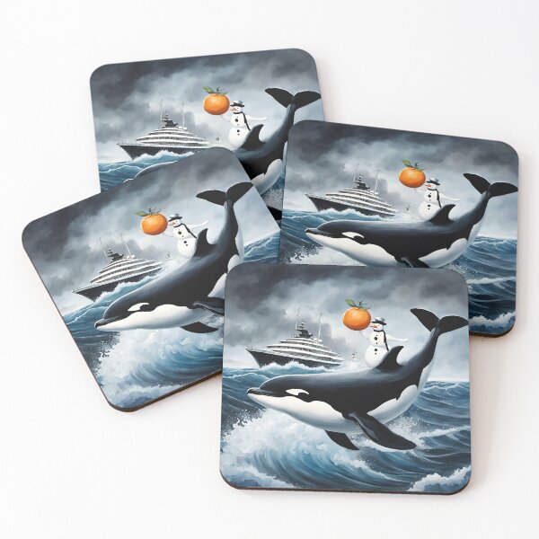 Item preview, The Orca Uprising against Luxury Yachts aided by an orange-wielding Snowman designed and sold by DreamyEscapism.
