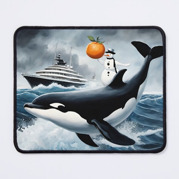 Item preview, The Orca Uprising against Luxury Yachts aided by an orange-wielding Snowman designed and sold by DreamyEscapism.