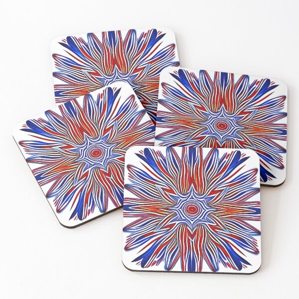 Item preview, A red, white and blue sunburst pattern designed and sold by Paw's Arts.