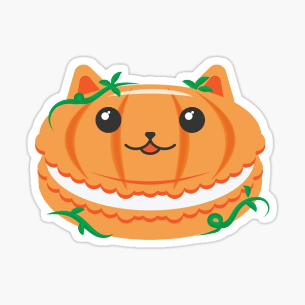 Pumpkin Halloween Fall Cute Kawaii Catarons Cat French Macarons Pastry Clipart Sticker