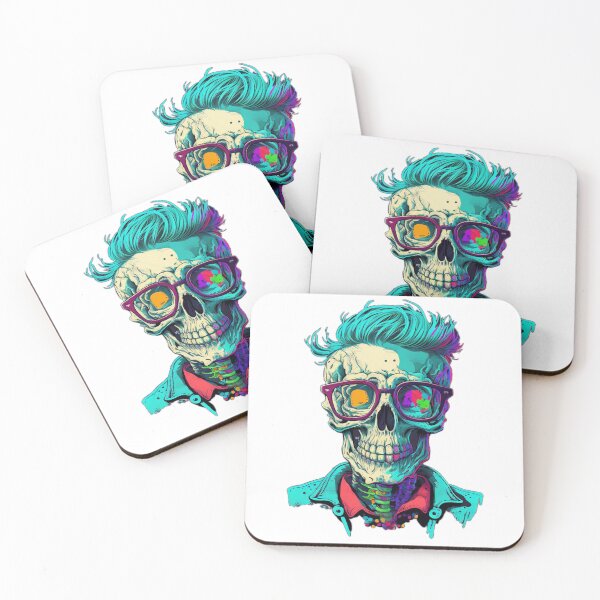 Item preview, Hipster Skeleton Pop Art Design designed and sold by GrimAndGrind.