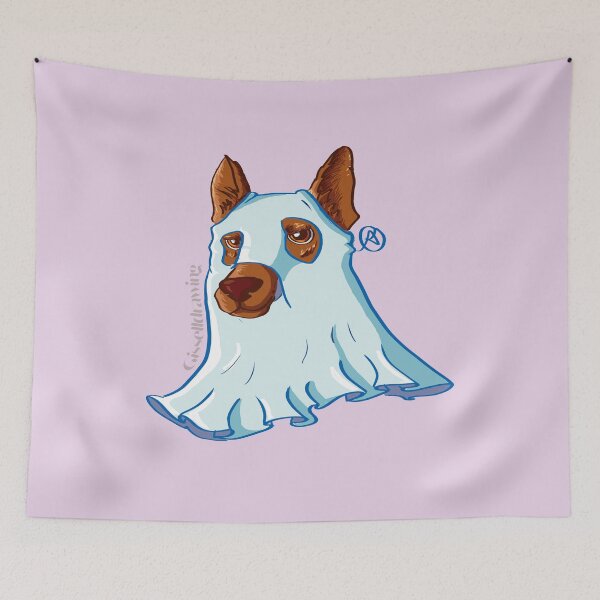 Item preview, ghost dog, halloween designed and sold by gisselldrawn.