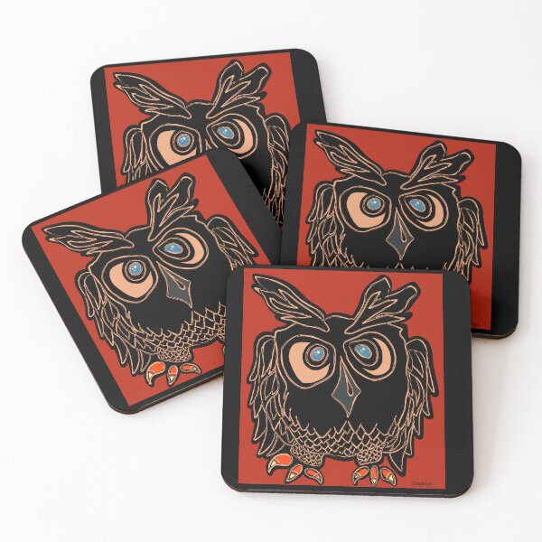 Item preview, Black owl illustration judging you designed and sold by DaveDanchuk.