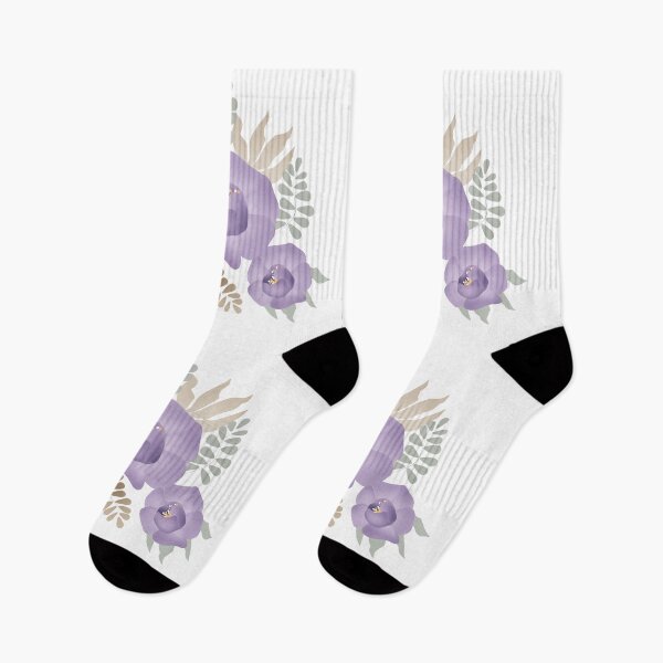 Item preview, Bouquet branch of purple flowers on white designed and sold by fuzzyfox.