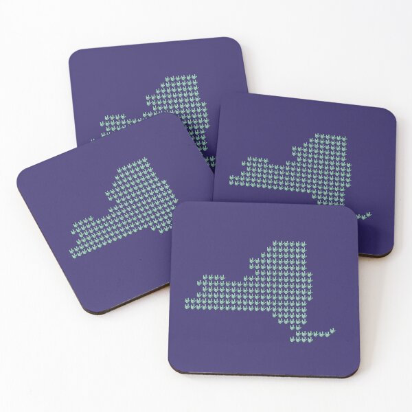 Item preview, ASL Pixel Love New York State Map designed and sold by pixelsparkzone.