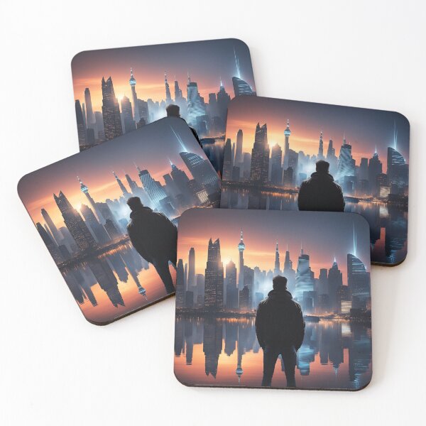 Item preview, Gorgeous and lovely futuristic city view art designed and sold by luisalfonso1989.