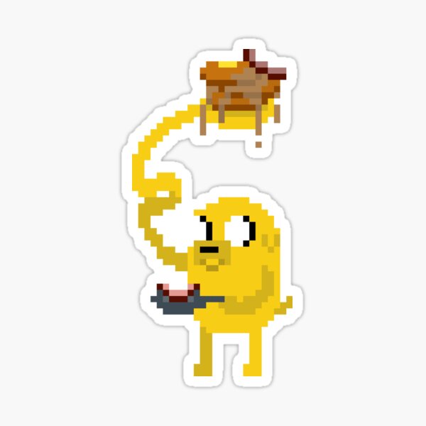 Jake the Dog (Adventure Time) Pixel Sprite /w Bacon Pancakes Sticker