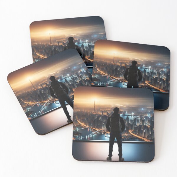 Item preview, Pretty and lovely futuristic city view art designed and sold by luisalfonso1989.