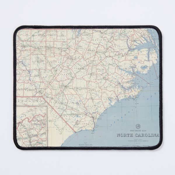 Item preview, Vintage North Carolina Postal Route Map (1957) designed and sold by BravuraMedia.