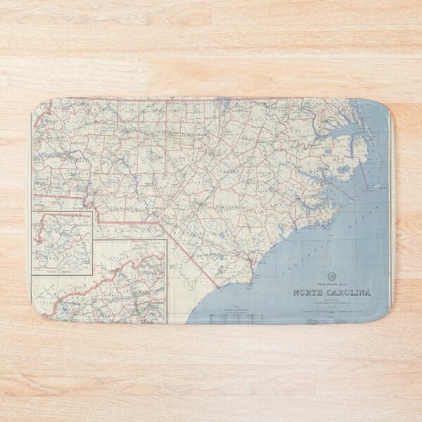 Item preview, Vintage North Carolina Postal Route Map (1957) designed and sold by BravuraMedia.