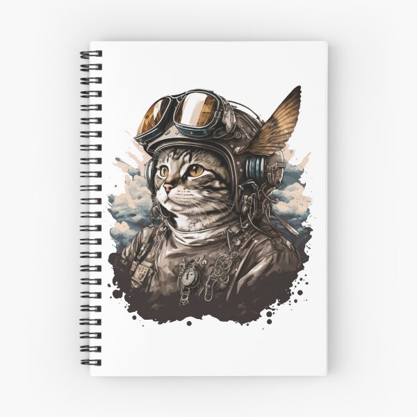 Item preview, cat wearing helmet, cat character, cat pilot style designed and sold by GreyStanzione1.
