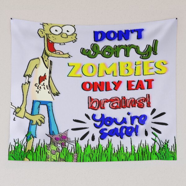 Item preview, Zombies Only Eat Brains Halloween Humor designed and sold by gleefulme.