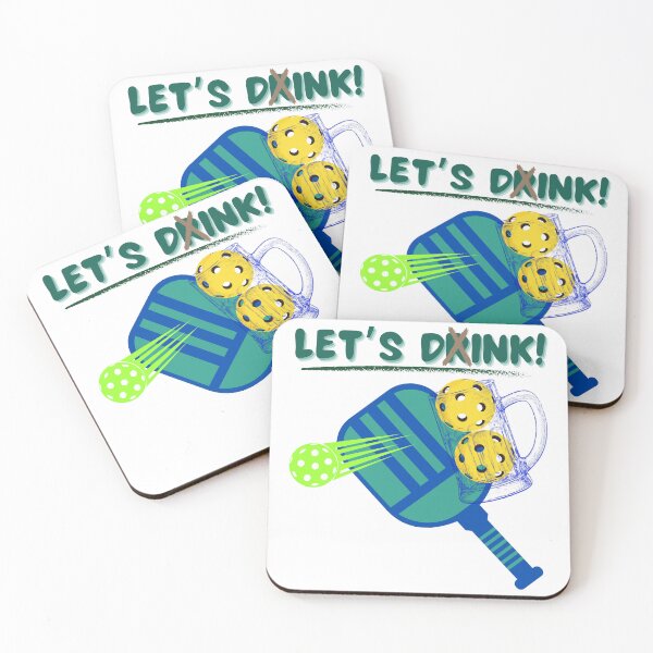 Item preview, Let's Drink! Let's Dink! Funny Pun Pickleball Balls & Paddle For Men & Women designed and sold by FCS Specialties LLC.