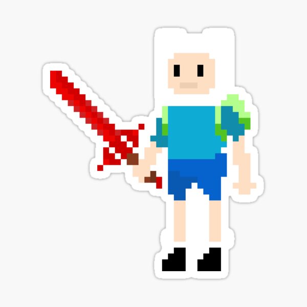 Finn the Human (Adventure Time) Pixel Sprite /w Demon Blood Sword Sticker