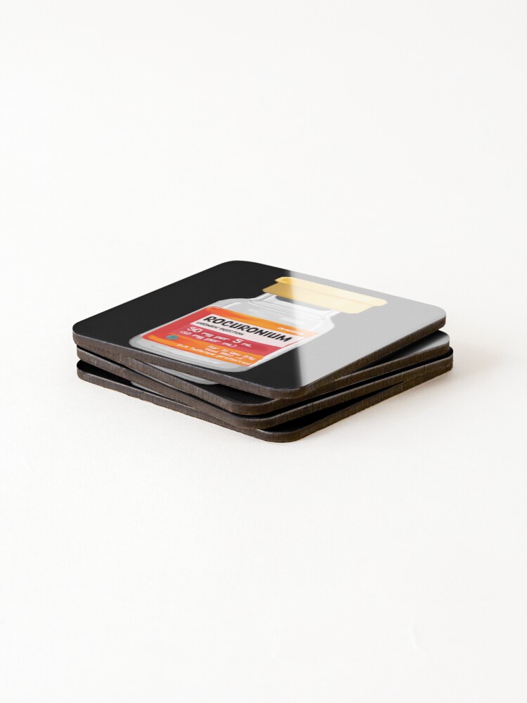 Thumbnail 4 of 5, Coasters (Set of 4), 8-Bit Rocuronium designed and sold by GasGuru.